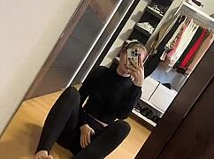 good morning blacknails pink socks feet fetish tease