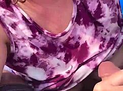 mature milf nicebigddd kneels public sucking cock to hot cumshot