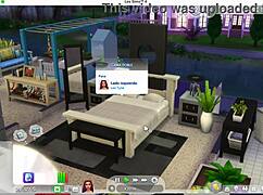 sexy redhead newlywed cheats hard in sims 4 bedroom romp.