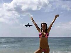 Monika Fox Poses Bikini Stars Beach Big Tits Tattoo