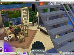 sexy redhead newlywed cheats hard in sims 4 bedroom romp.