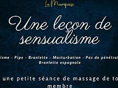 A Lesson in Sensualism: French Girlfriend's Gentle Solo Handjob with Praises