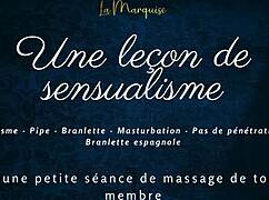 A Lesson in Sensualism: French Girlfriend's Gentle Solo Handjob with Praises