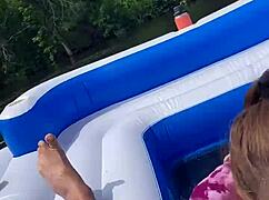 mature milf nicebigddd kneels public sucking cock to hot cumshot