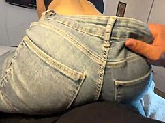 Watch my big bubble ass grind your monster cock through tight jeans pov fetish clothes on rubbing hard