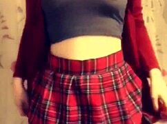 i'm dancing sexy in my schoolgirl outfit can't stop shaking this ass for you... oops