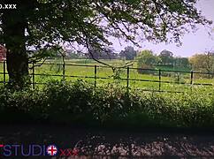 oily handjob from sexy british nurse has patient exploding cum all over her stockings