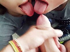 Morning threesome fuck with two hot wives starts the day right