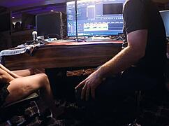 raven grey's feet stroke cock to explosive cum without touching