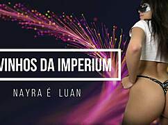 skinny young girl in dress gulps cum from mouth