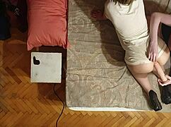 sasha earth gapes asshole wide with dildo under anastasia mistress command