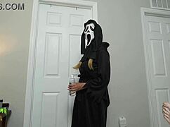 Ghostface Fucker Delivers Intense Halloween Sloppy Handjob Tease