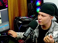 gih spanic bends redhead bombshell over podcast table to flaunt her pink asshole - total chaos in the shack