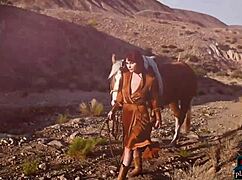 Natural redhead milf odette strips naked loving outdoor breeze on big tits