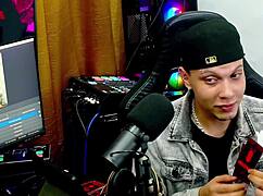 gih spanic bends redhead bombshell over podcast table to flaunt her pink asshole - total chaos in the shack