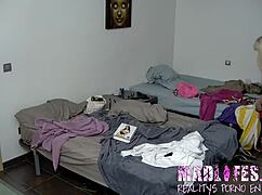 masked party turns into blonde brunette big tits foursome doggystyle