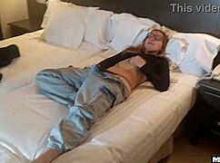 a pretty spanish girl masturbates then gets pounded by roommate