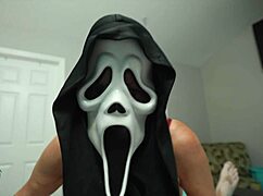 Ghostface Fucker Delivers Intense Halloween Sloppy Handjob Tease