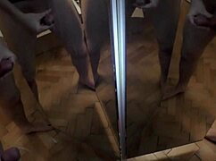 one guy unloads six cocks mirror cumshot explosion