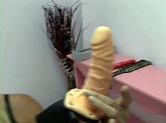 imagine two milfs in lingerie kissing and licking pussies with strap-on toys