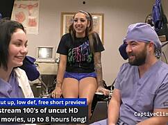 Stefania mafra humiliated in latex nurse interrogation center with handcuffs and gloves