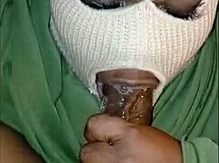 Masked Girl Delivers Super Sloppy Deep Throat Action