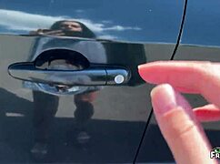 Stepmom Deepthroats Stepson's Cock in Car for Swallowing Throatpie Cum