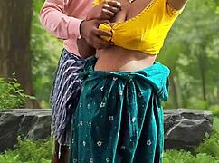 yo bhabhi why you gaping that hairy pussy and asshole on me in the forest daddy?