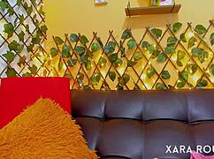 Cara Linda's Huge Lactating Natural Tits Oiled for Vibrator Solo Play