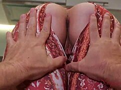 curvy cleaner milf trades pussy access for big extra tip kitchen pov