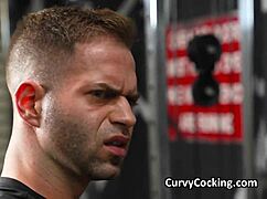 Oiled Asian teen yoga gym swaps vibrator toy for hardcore cock pounding