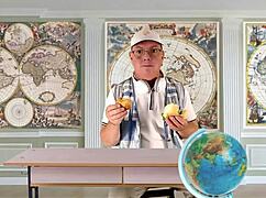 teacher in pantyhose rips lingerie teasing student heels party lesson 🌊👠