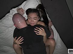 moans of submissive passion echo through college dorm teen sex