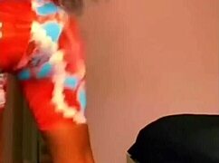 ebony babe's leggings ass feels like waterbed softness