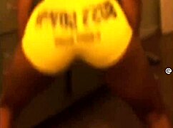 ebony babe's leggings ass feels like waterbed softness