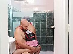 horny stepsister bathes then fucks me mid-shower spanish style