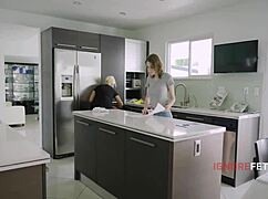 Petite Stepdaughter Fucks Father-in-Law While Mommy Watches Moaning