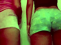 Two Venezuelan amateurs twerk bare wet pussies kissing intimately?