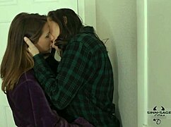 Sinn Sage dominates Ariel X with big strap-on dildo in lesbian femdom play