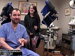 Lainey's shaved pussy tits blasted cum backstage moaning orgasm!