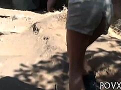 Legal teen couple fucks tight pussy missionary to rough orgasm