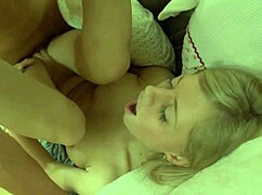 after passionate cowgirl sex noah r unloads thick cum ropes all over layla t's bimbo face