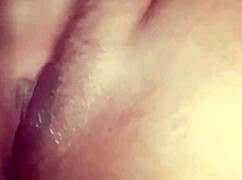 He jerks his small foreskin dick while she squirts on her tasty pussy and tits part 7