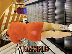 hot bunny shakes big ass then stuffs whole carrot deep in tight pussy