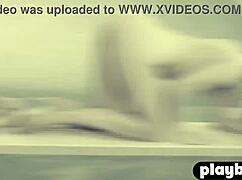 Small tits teen model Melissa Jean poses poolside stripping booty