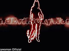 check out this horny latina blonde milf in her tight dress showing off that big curvy hairy pussy up close