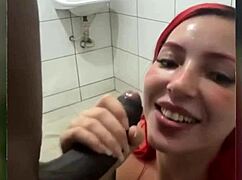 naughty slut gives up tight ass in public toilet video call