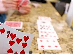 wanna play strip poker with stepmom coco vandi before ripping clothes for doggy creampie?