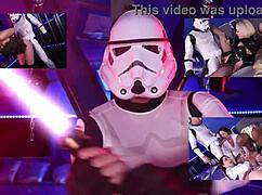 Star Whores Awaken Boners in Latex Cosplay Orgy Cumshot!