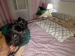 Chubby brunette stepmom with big pussy lips takes missionary fucking and internal creampie from not-son in wet hairy cunt